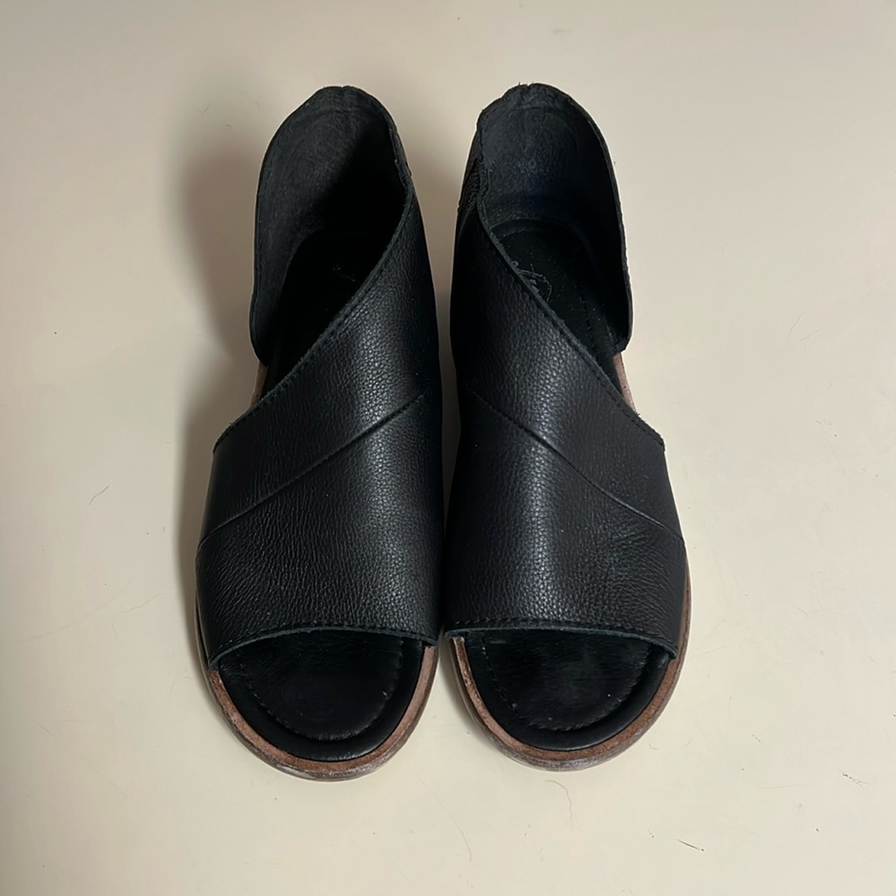FREE PEOPLE COLLECTION Mont Blanc Artisan Sandals Black Leather Made in Spain 39
